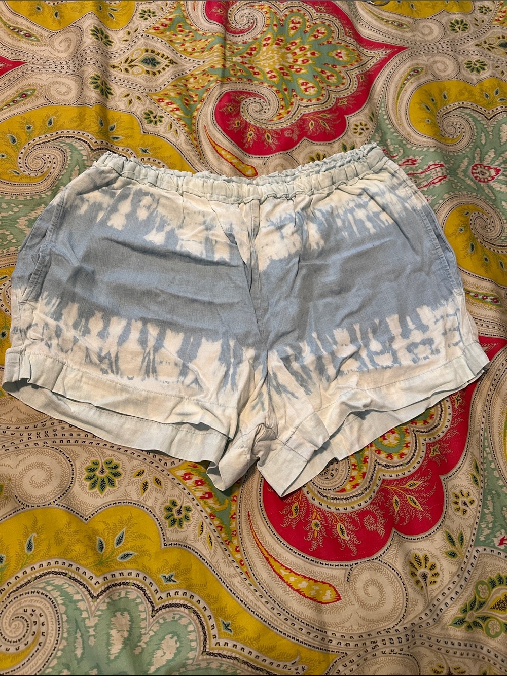 cloth & stone Light Blue & White Tie-Dye Athletic Shorts
